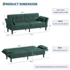 89 Futon divano letto, divano letto convertibile con schienale e braccioli regolabili, divano letto moderno a due posti per soggiorno, camera da letto, appartamenti