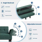 89 Futon divano letto, divano letto convertibile con schienale e braccioli regolabili, divano letto moderno a due posti per soggiorno, camera da letto, appartamenti