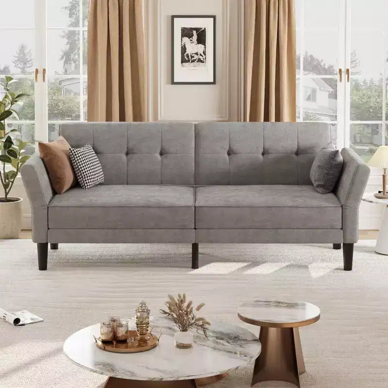 89 Futon divano letto, divano letto convertibile con schienale e braccioli regolabili, divano letto moderno a due posti per soggiorno, camera da letto, appartamenti