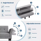 89 Futon divano letto, divano letto convertibile con schienale e braccioli regolabili, divano letto moderno a due posti per soggiorno, camera da letto, appartamenti