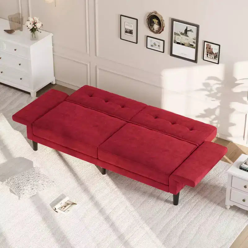 89 Futon divano letto, divano letto convertibile con schienale e braccioli regolabili, divano letto moderno a due posti per soggiorno, camera da letto, appartamenti