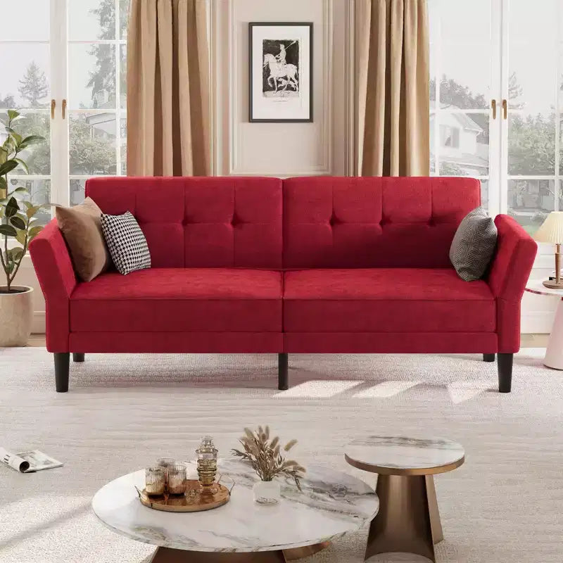 89 Futon divano letto, divano letto convertibile con schienale e braccioli regolabili, divano letto moderno a due posti per soggiorno, camera da letto, appartamenti