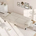 89 Futon divano letto, divano letto convertibile con schienale e braccioli regolabili, divano letto moderno a due posti per soggiorno, camera da letto, appartamenti