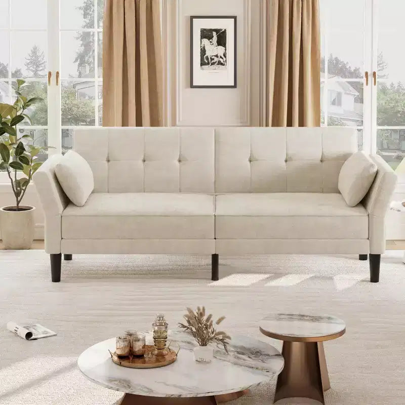 89 Futon divano letto, divano letto convertibile con schienale e braccioli regolabili, divano letto moderno a due posti per soggiorno, camera da letto, appartamenti