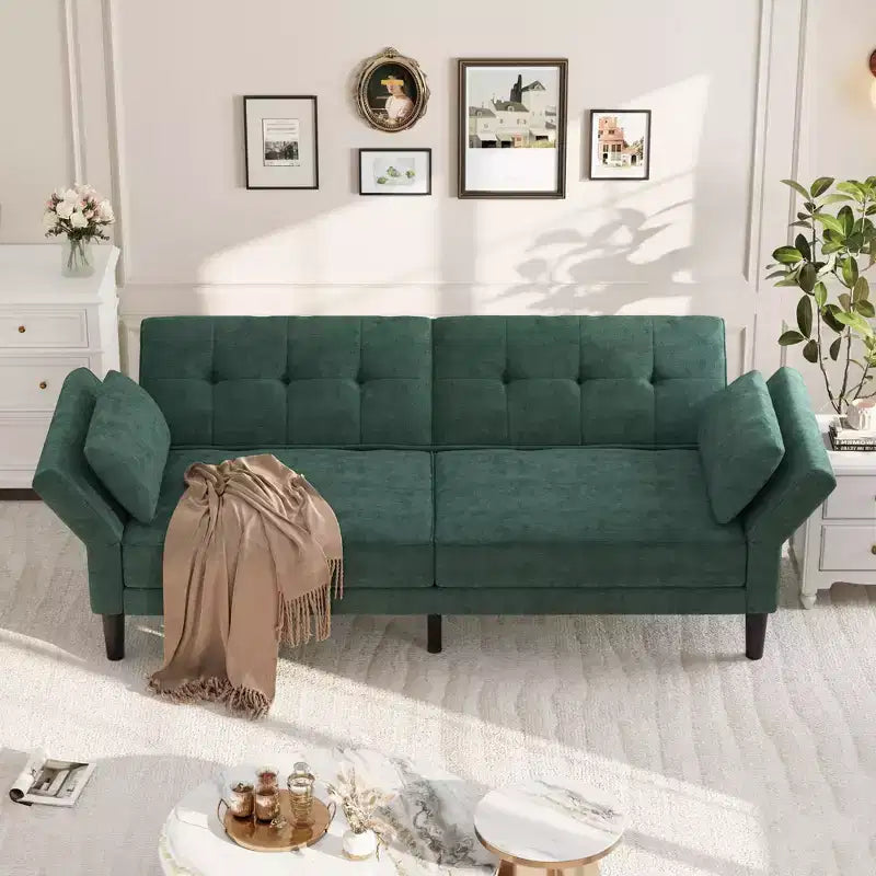 89 Futon divano letto, divano letto convertibile con schienale e braccioli regolabili, divano letto moderno a due posti per soggiorno, camera da letto, appartamenti