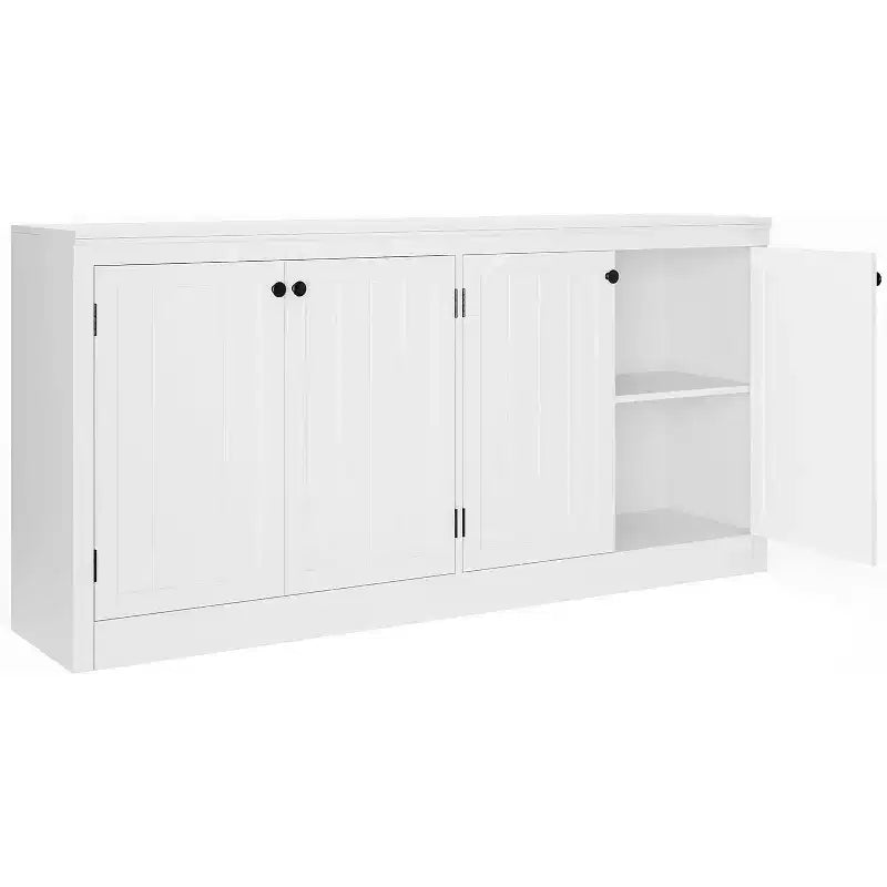 Bahut à 4 portes, Buffet de rangement moderne pour la salle à manger, le salon et le bureau, Grand espace de rangement
