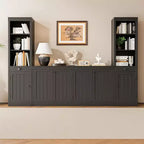 Bahut à 4 portes, Buffet de rangement moderne pour la salle à manger, le salon et le bureau, Grand espace de rangement
