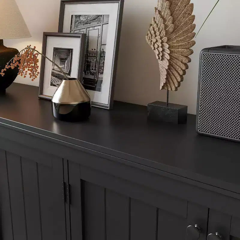 Bahut à 4 portes, Buffet de rangement moderne pour la salle à manger, le salon et le bureau, Grand espace de rangement