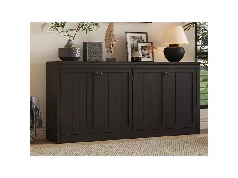 Bahut à 4 portes, Buffet de rangement moderne pour la salle à manger, le salon et le bureau, Grand espace de rangement