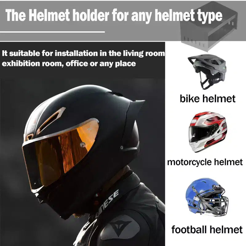 Armadietto per casco, organizer per casco da parete in alluminio con serratura