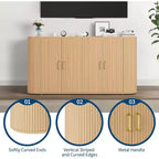 Credenza Moderna Scanalata, Mobile Contenitore con Ripiani Regolabili e Design Curvo per Sala da Pranzo, Soggiorno, Ingresso