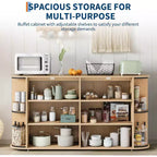 Credenza Moderna Scanalata, Mobile Contenitore con Ripiani Regolabili e Design Curvo per Sala da Pranzo, Soggiorno, Ingresso