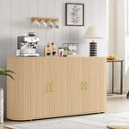 Credenza Moderna Scanalata, Mobile Contenitore con Ripiani Regolabili e Design Curvo per Sala da Pranzo, Soggiorno, Ingresso