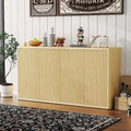 66.3 Fluted Buffet Cabinet with Storage, Wide Sideboard Cabinet with 4 Doors & Adjustable Shelves, for Kitchen, Entryway, Living Room