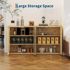 66.3 Credenza a buffet scanalata con contenitore, mobile credenza largo con 4 ante e ripiani regolabili, per cucina, ingresso, soggiorno