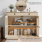 35 buffets de vaisselle avec porte en verre et 2 tiroirs de rangement, armoire de rangement de cuisine, buffets et vaisseliers modernes pour salle à manger, salon