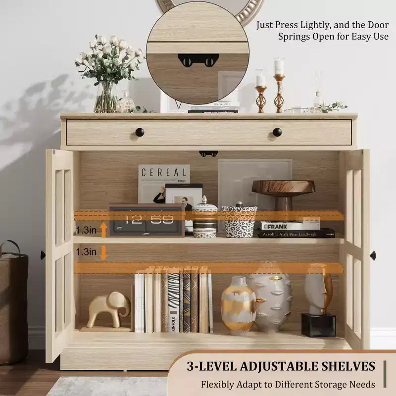 35 buffets de vaisselle avec porte en verre et 2 tiroirs de rangement, armoire de rangement de cuisine, buffets et vaisseliers modernes pour salle à manger, salon