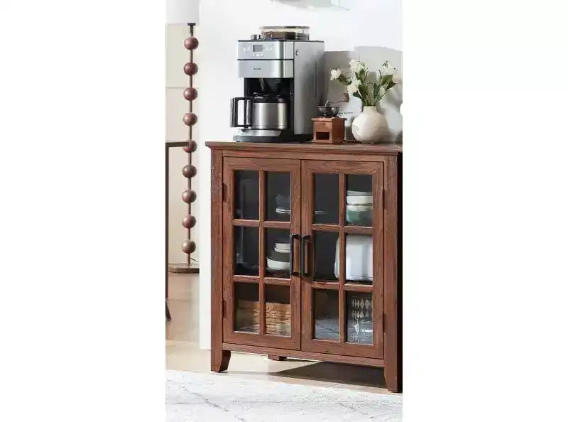 35 buffets de vaisselle avec porte en verre et 2 tiroirs de rangement, armoire de rangement de cuisine, buffets et vaisseliers modernes pour salle à manger, salon