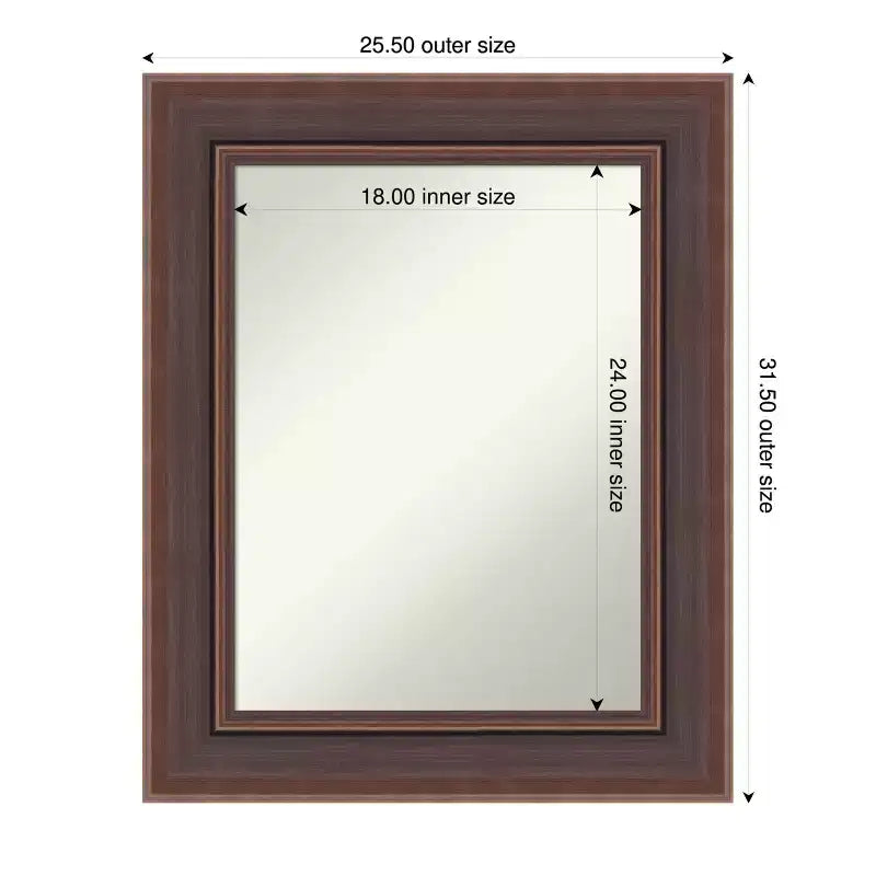 Specchio da Parete per Bagno Amanti Art Moab Brown Bronze senza Smussatura