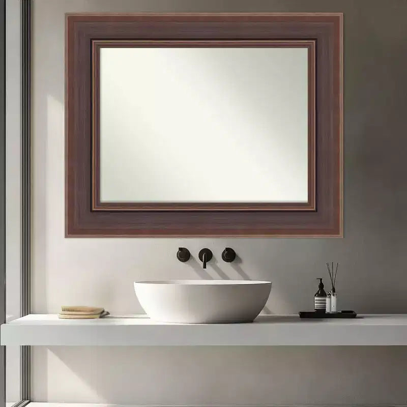 Specchio da Parete per Bagno Amanti Art Moab Brown Bronze senza Smussatura