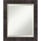 Amanti Art Odin Antique Bronze Beveled Wood Framed Bathroom Vanity Wall Mirror