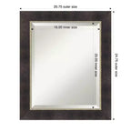 Specchio da parete per bagno Amanti Art Odin, in bronzo antico, con cornice in legno smussato