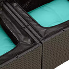 vidaXL Set Divani da Giardino 7 Pezzi con Cuscini in Polyrattan Nero
