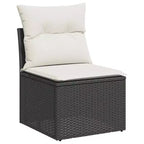vidaXL Set Divani da Giardino Nero, Bianco Crema