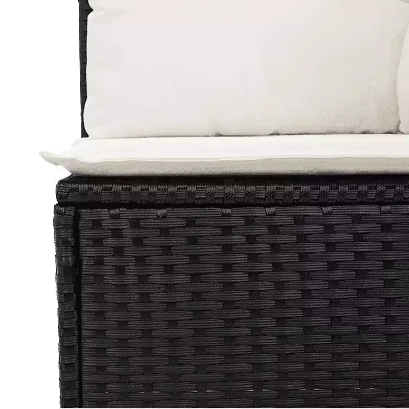 vidaXL Set Divani da Giardino Nero, Bianco Crema