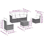 vidaXL Set Divani da Giardino Nero