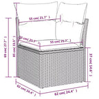 vidaXL Salotto da Giardino 4 pz con Cuscini Nero Polyrattan