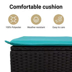 vidaXL Salotto da Giardino 4 pz con Cuscini Nero Polyrattan