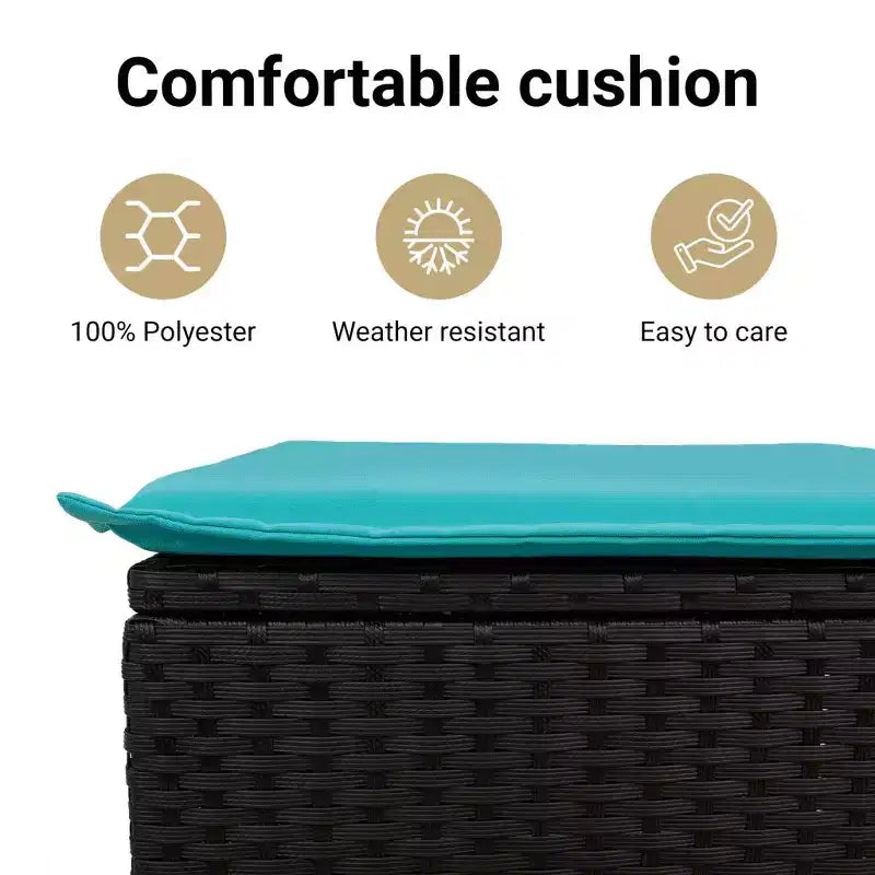 vidaXL Salotto da Giardino 4 pz con Cuscini Nero Polyrattan
