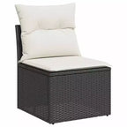 vidaXL Set Divani da Giardino Nero