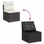 vidaXL Set Divani da Giardino Nero