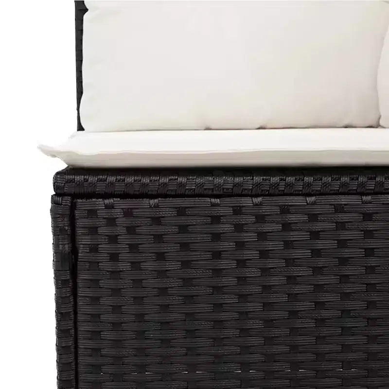 vidaXL Set divani da giardino in polyrattan nero 8 pz materiali resistenti ai raggi UV