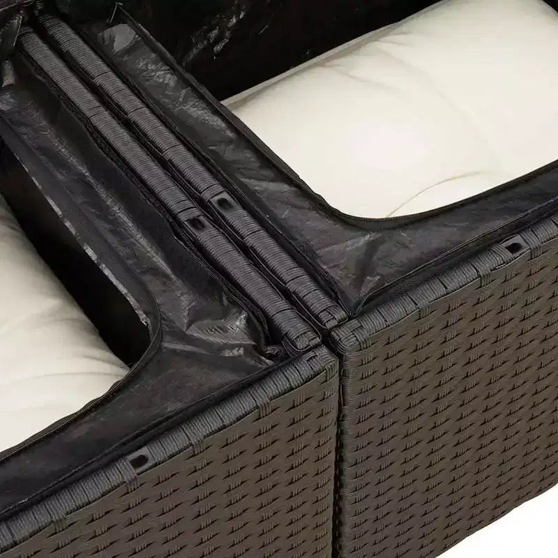 vidaXL Set divani da giardino in polyrattan nero 8 pz materiali resistenti ai raggi UV