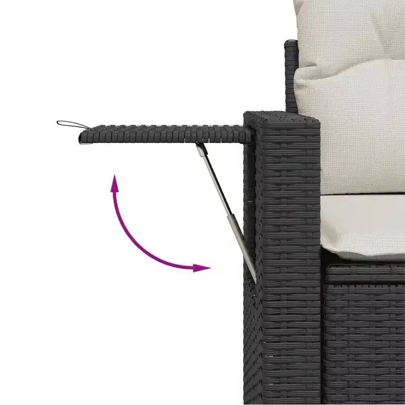 vidaXL Set Divani da Giardino 6 pz con Cuscini Nero e Crema