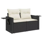 vidaXL Set Divani da Giardino 6 pz con Cuscini Nero e Crema