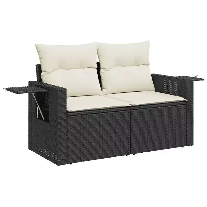 vidaXL Set Divani da Giardino 6 pz con Cuscini Nero e Crema