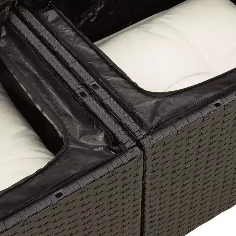 vidaXL Set Divani da Giardino 6 pz con Cuscini Nero e Crema