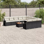 vidaXL Set Divani da Giardino Nero, Crema
