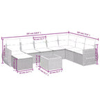 vidaXL Set Divani da Giardino Nero e Bianco Crema