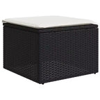 vidaXL Set divani da giardino Nero, in polyrattan, componibile, grande