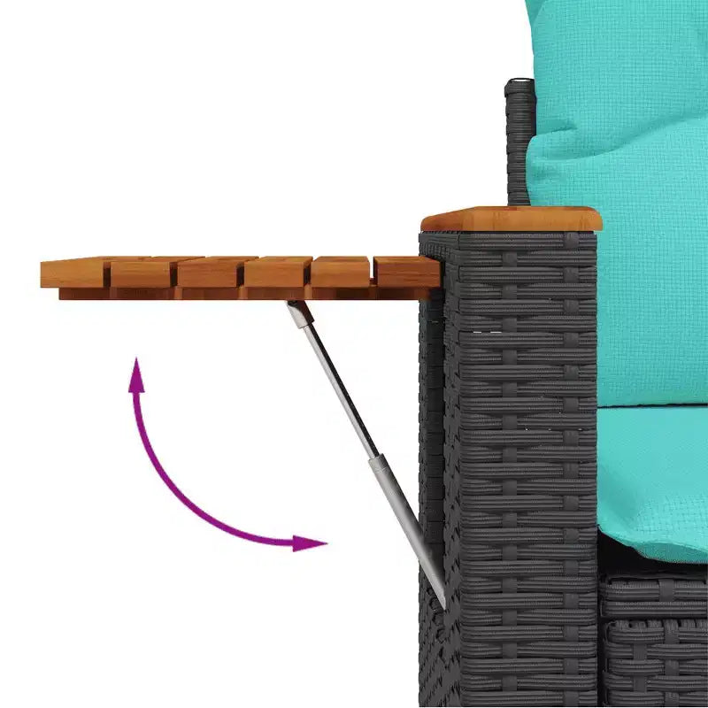 vidaXL Set Divani da Giardino 9 pz con Cuscini - Nero