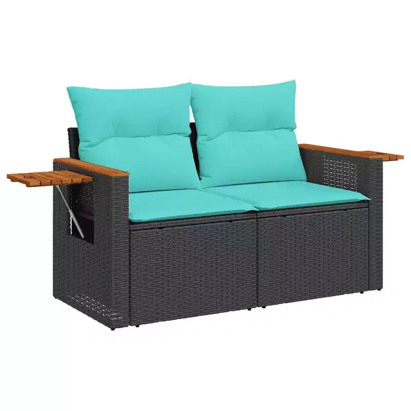 vidaXL Set Divani da Giardino 9 pz con Cuscini - Nero