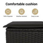 vidaXL Set da pranzo da giardino con cuscini - 2 pezzi in polyrattan nero per esterni, tavolo da giardino e panca reclinabile