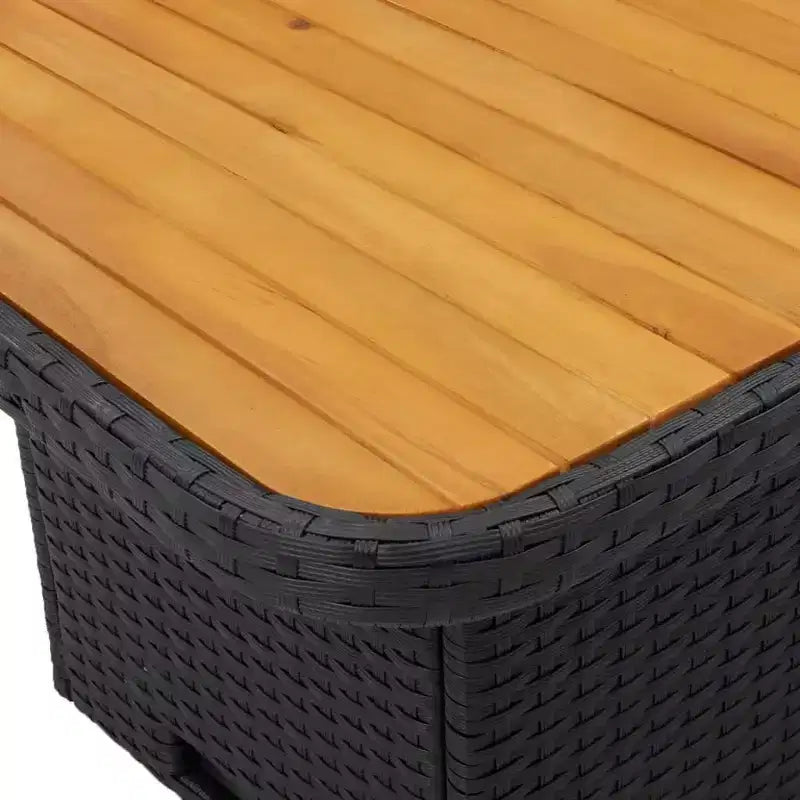 vidaXL Set da pranzo da giardino con cuscini - 2 pezzi in polyrattan nero per esterni, tavolo da giardino e panca reclinabile