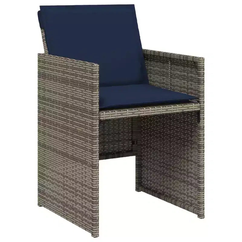 vidaXL Set da pranzo da esterno 10 pz Grigio Polyrattan 10 posti Pieghevole