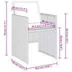 vidaXL Set da pranzo da esterno 10 pz Grigio Polyrattan 10 posti Pieghevole